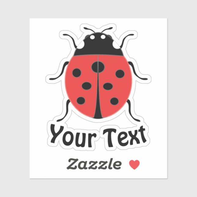 Sticker Mignonne petite coccinelle donne chance et fortune (Feuille)