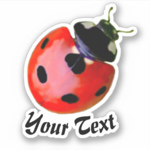 Sticker Mignonne petite coccinelle donne chance et fortune