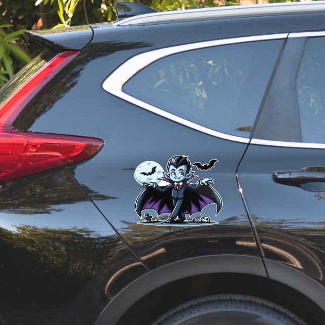Sticker Mignonne, whimsical Halloween vampire (Coté voiture)