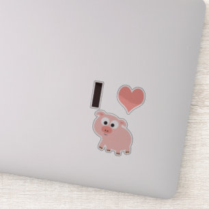 Sticker Mignons cochons que j'aime avec un cochon de dessi
