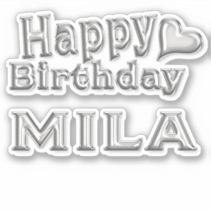 Sticker Mila Happy Birthday