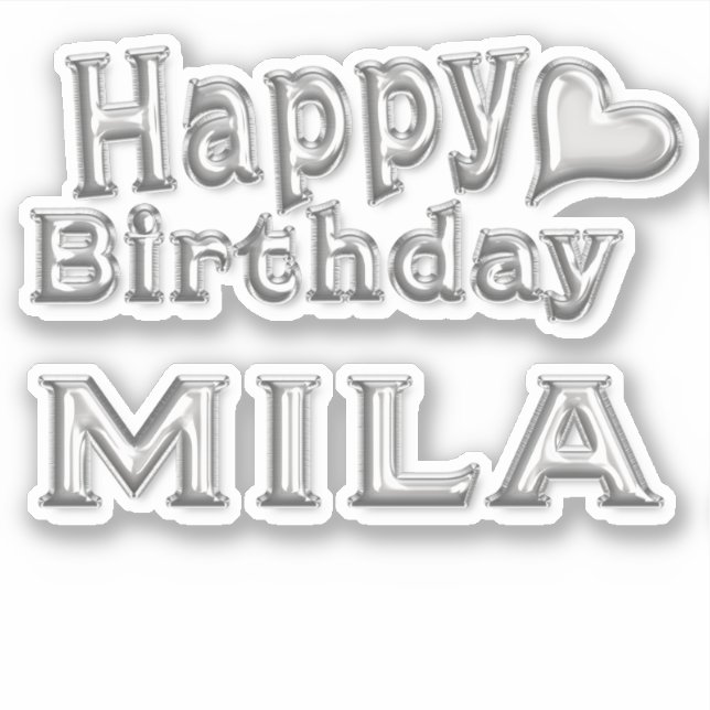 Sticker Mila Happy Birthday (Devant)