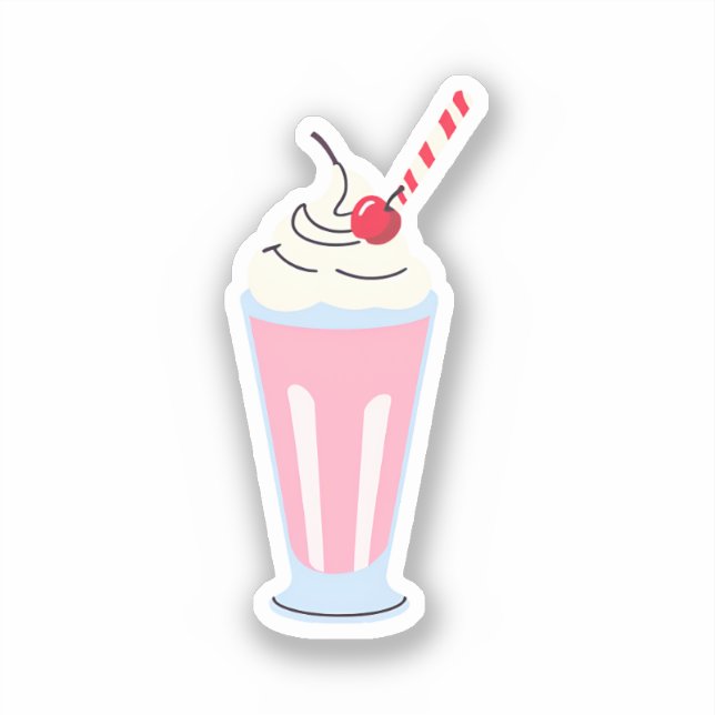 Sticker Milkshake à la fraise (Recto)