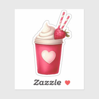 Sticker Milkshake aux fraises mûres