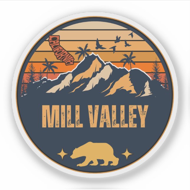 Sticker Mill Valley, Californie (Devant)