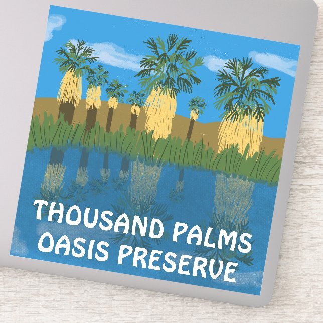 Sticker Mille Palms Oasis Preserve Désert Californie (Détail)
