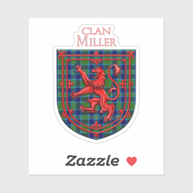 Sticker Miller Tartan Scottish Plaid Lion Rampant (Feuille)