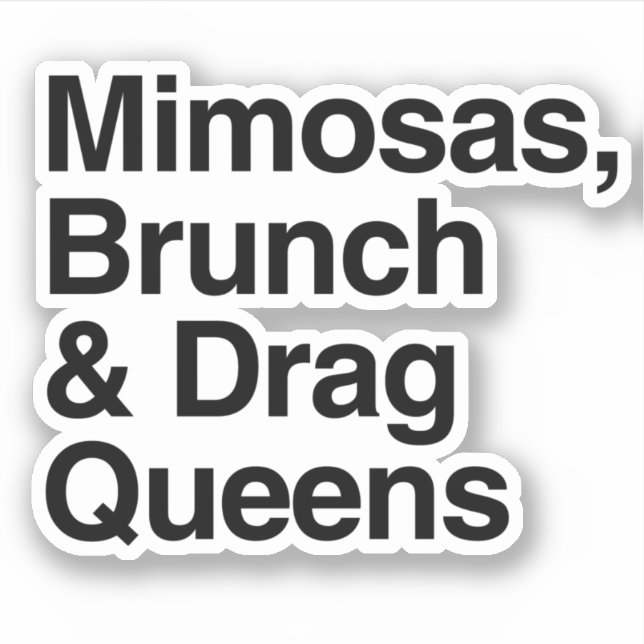 Sticker Mimosas Brunch et Drag Queens (Devant)