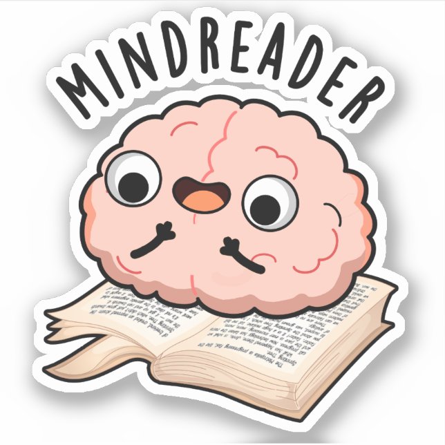 Sticker Mince Reader Funny Brain Pun (Devant)