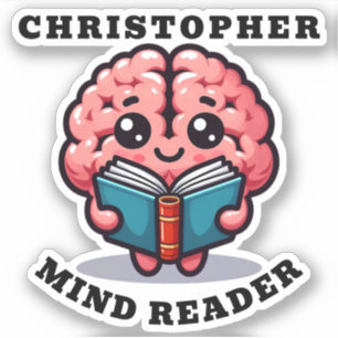 Sticker Mind Reader Funny Pun avec nom