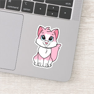 Sticker Minette, chaton rose