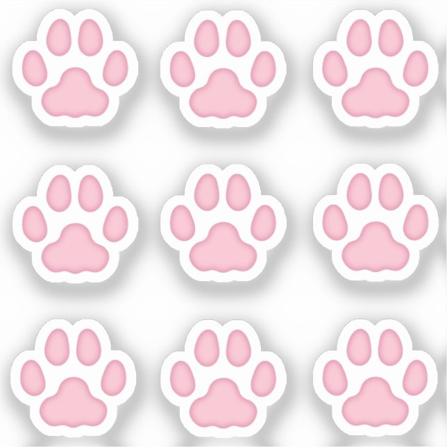 Sticker Mini Empreintes de pattes Chat Pink Animal Tracks  (Recto)