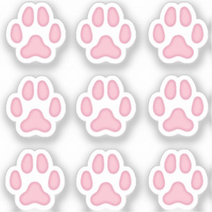 Sticker Mini Empreintes de pattes Chiens Pink Animal Track