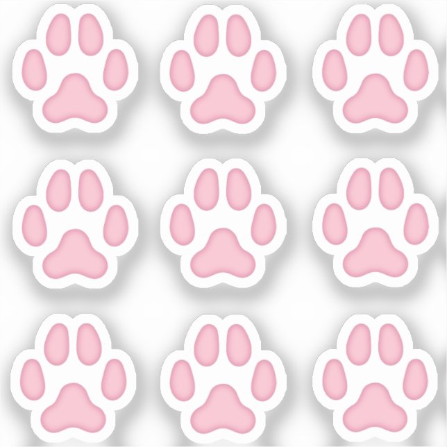 Sticker Mini Empreintes de pattes Chiens Pink Animal Track (Recto)