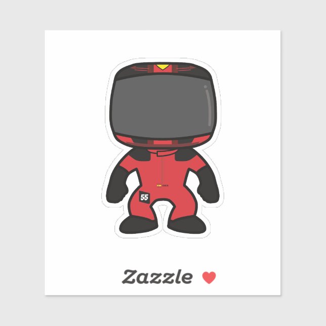 Sticker Mini Figure personnalisée Carlos Sainz - Saison F1 (Feuille)