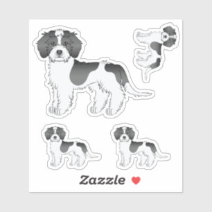 Sticker Mini Goldendoodle Mini Pocolore Noir Cartoon Chien