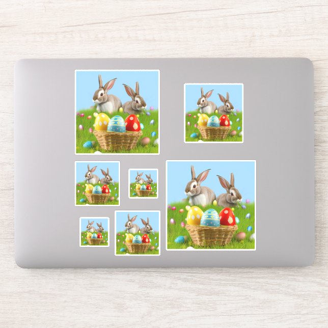 Sticker Mini mignon Happy Fleurs de Pâques dessin animé (Ordinateur)
