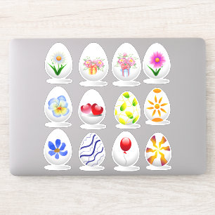 Sticker Mini mignon Happy Fleurs de Pâques dessin animé