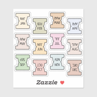 Sticker Mini Monthly Index Tab Pastel Bujo Planner Folded