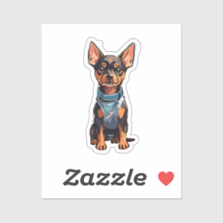 Sticker Mini Pinscher Dinámico: Un Torbellino de Energía