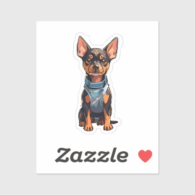 Sticker Mini Pinscher Dinámico: Un Torbellino de Energía (Feuille)