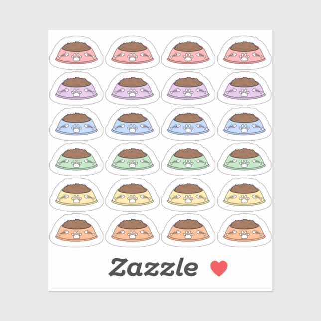 Sticker Mini Rappel de Nourriture pour Chat Bol de Nourrit (Feuille)