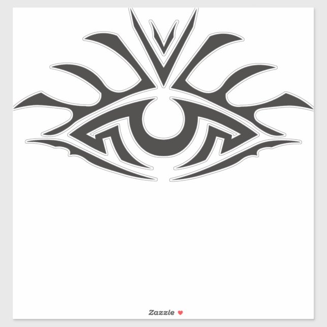 Sticker Minimal Black Ink Tattoo Style Artwork (Feuille)