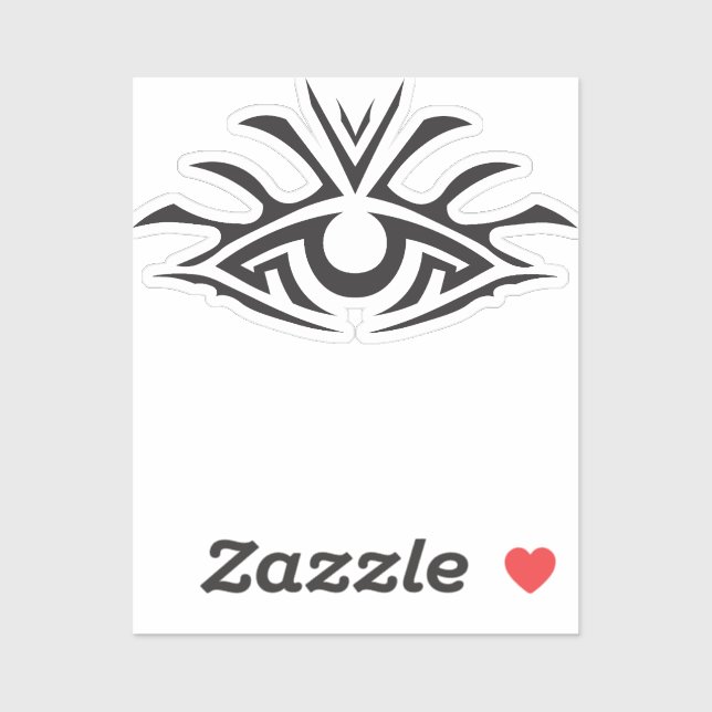 Sticker Minimal Black Ink Tattoo Style Artwork (Feuille)