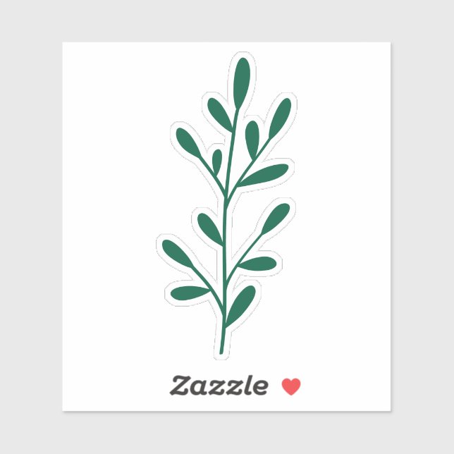 Sticker Minimal Design Green Botanical Branch (Feuille)