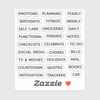 Sticker Minimal Text Planner Tab Label Binder Divider Tab