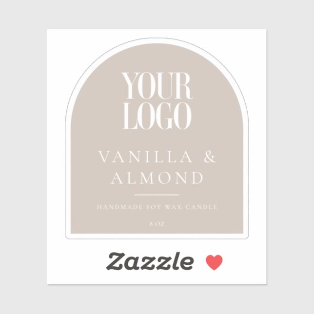 Sticker Minimalist Arch Custom Logo Candle Label (Feuille)