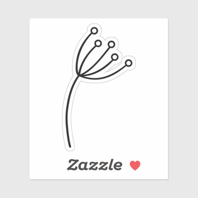 Sticker Minimalist Black Line Art (Feuille)