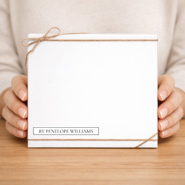 Sticker Minimalist Black & White Custom Brand Label (Créateur téléchargé)