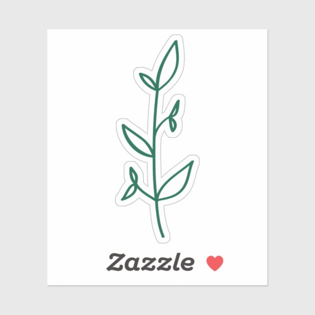 Sticker Minimalist Greenery Line Art (Feuille)