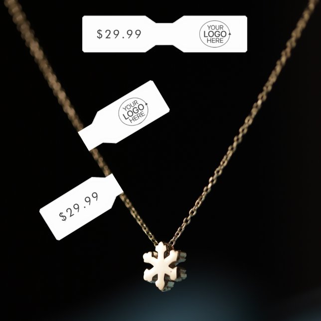 Sticker Minimaliste Ajouter votre logo Bijoux balise Barbe (Minimalist Add Your Logo Jewelry Tag Barbell Label)