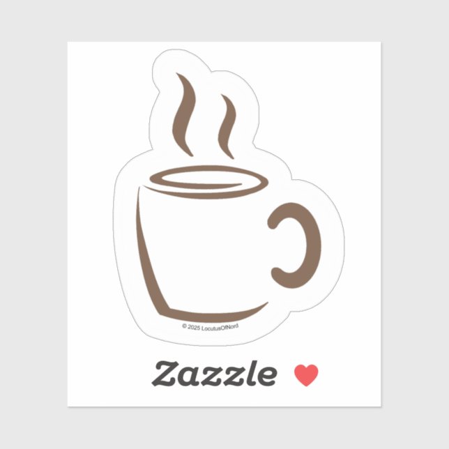 Sticker minimaliste au café chaud (Feuille)