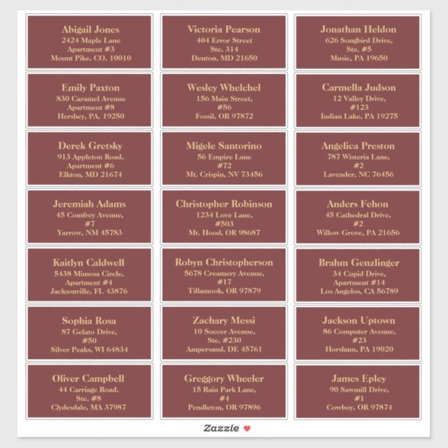 Sticker Minimaliste classique Noël Rouge Adresse de l'invi (Feuille)