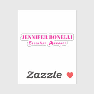 Sticker Minimaliste rose tendance personnalisé nom personn