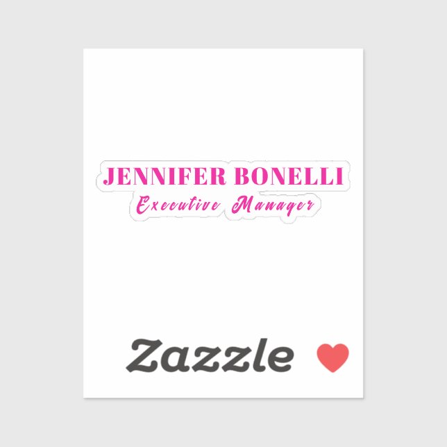 Sticker Minimaliste rose tendance personnalisé nom personn (Feuille)