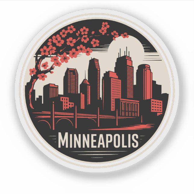 Sticker Minneapolis City Minnesota USA (Devant)