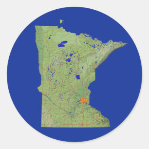 Sticker Minnesota Map