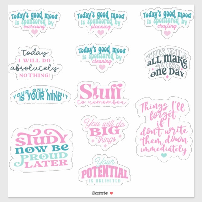 Sticker miroir d'affirmation positive série tendance de (Feuille)