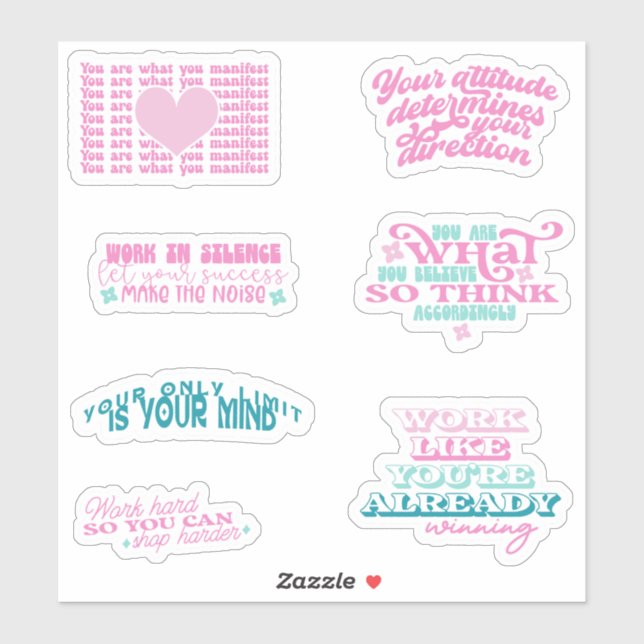 Sticker miroir d'affirmation positive série tendance de (Feuille)