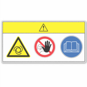 Sticker Mise en garde/équipement démarre automatiquement É