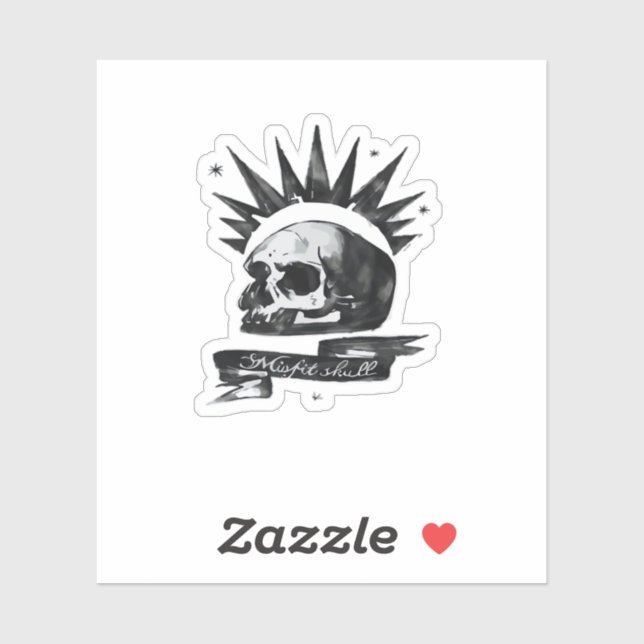 Sticker Misfit Skull Creative Character Art Style  (Feuille)