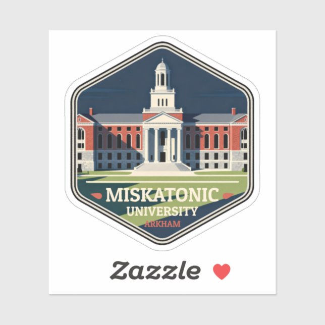 Sticker Miskatonic University Arkham Vintage Travel Badge (Feuille)