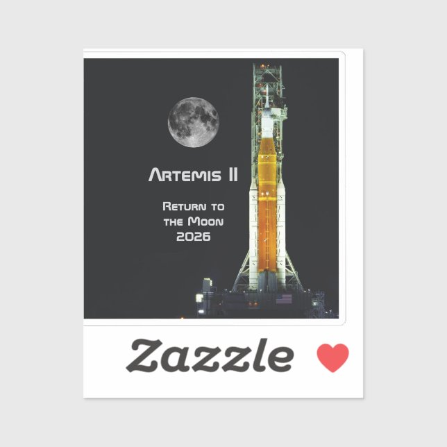 Sticker Mission Artemis II sur la Lune (Feuille)