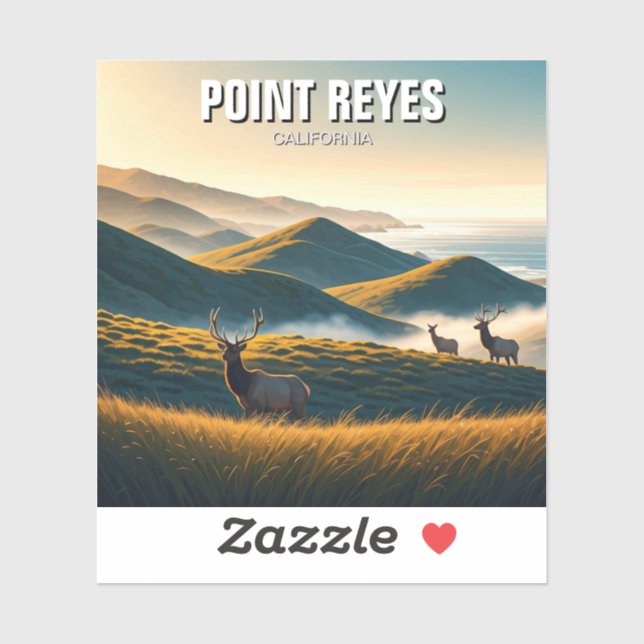 Sticker Misty Point Reyes National Seashore Elk (Feuille)