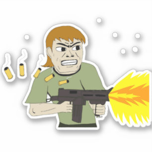 Sticker mitrailleuse