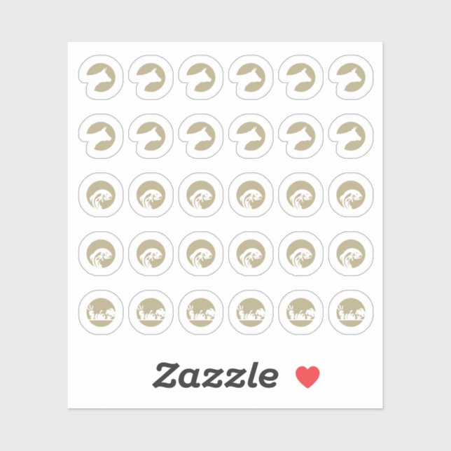 Sticker Mix Beef Fish Vegetarian Meal Choice Wedding (Feuille)